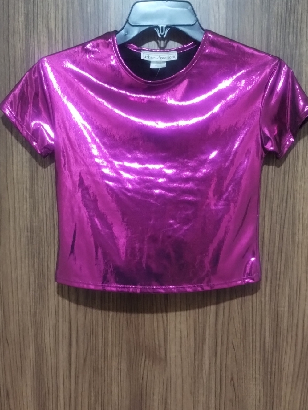 Girls' Shiny Fuchsia Metallic Tee